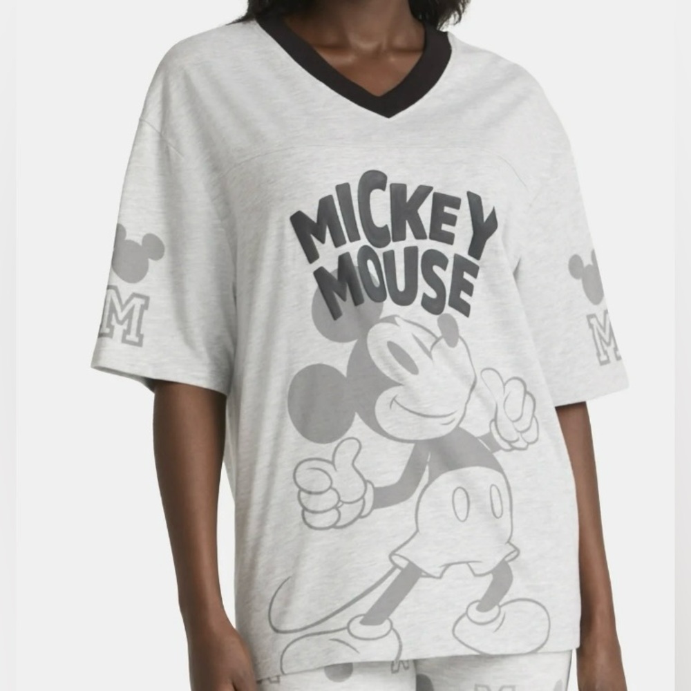 Mickey Mouse Gray V-Neck T-Shirt